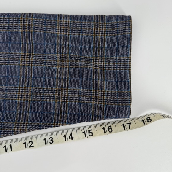 Liverpool Los‎ Angeles 2X Plaid Boyfriend Blazer Open Front Navy Khaki Academia - Picture 10 of 11